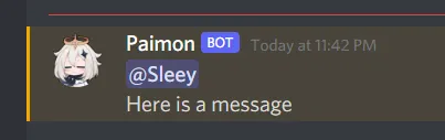 Discord bot message